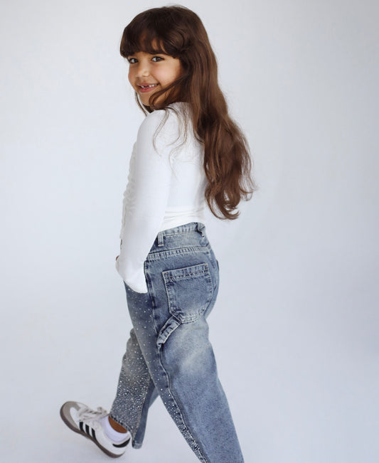 Stitched White Tank top - Kids
