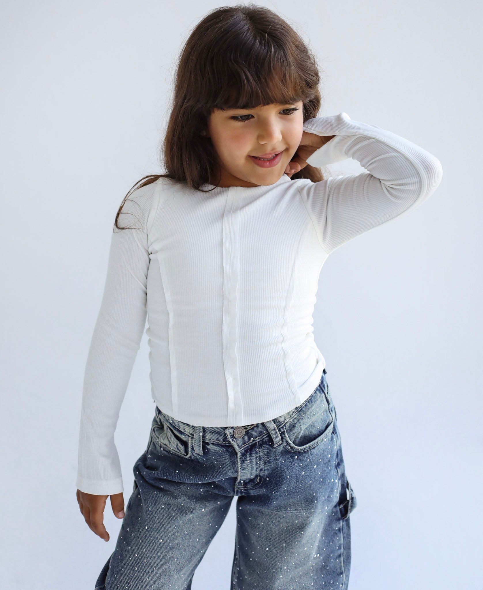 Stitched White Tank top - Kids