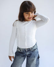 Stitched White Tank top - Kids