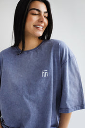 Basic Washed Blue T-Shirt - Adults