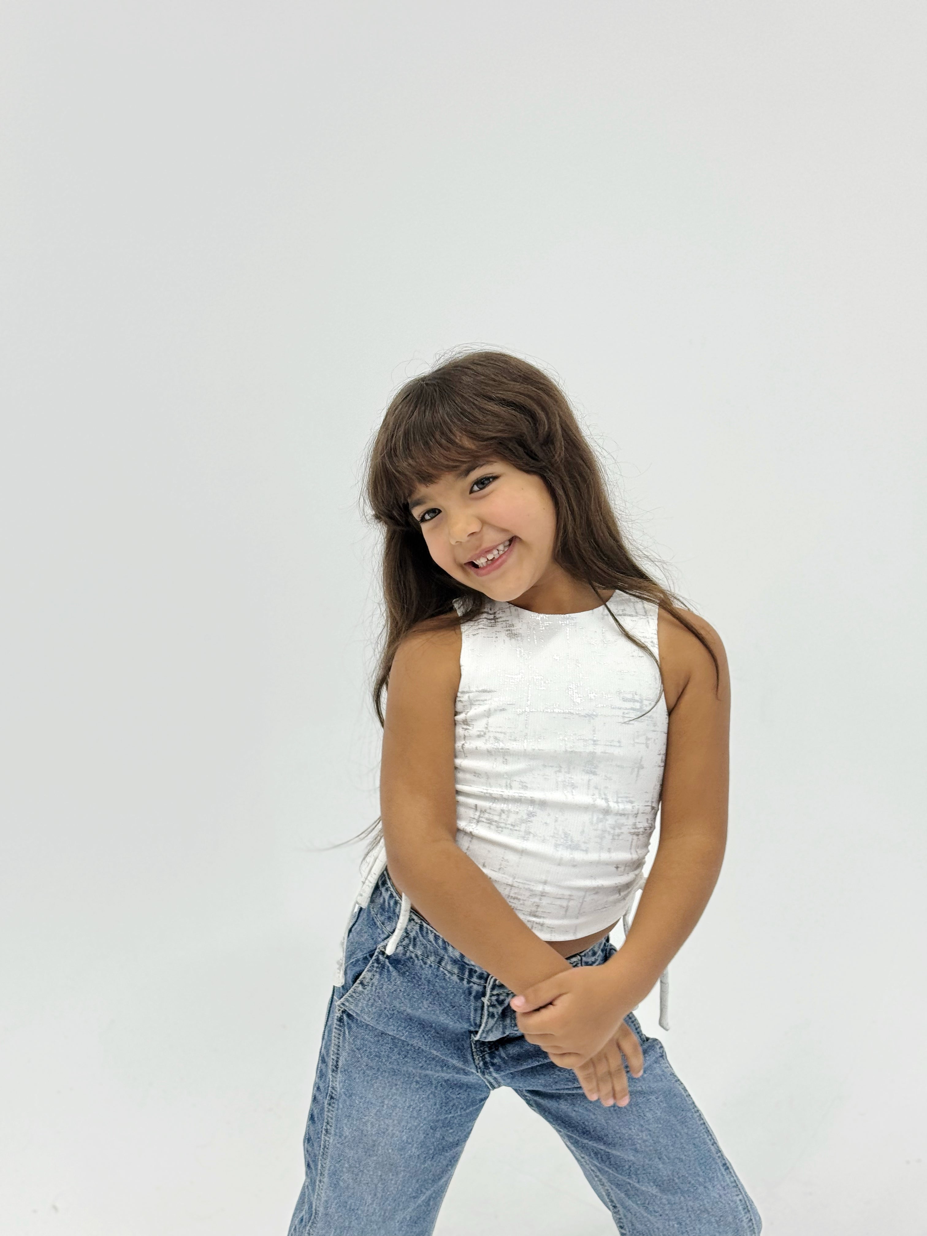 Adjustable Gilded Tank Top White - Kids