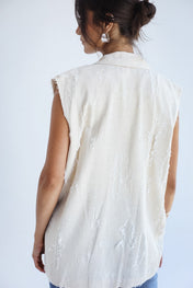 Ripped Vest-Ivory
