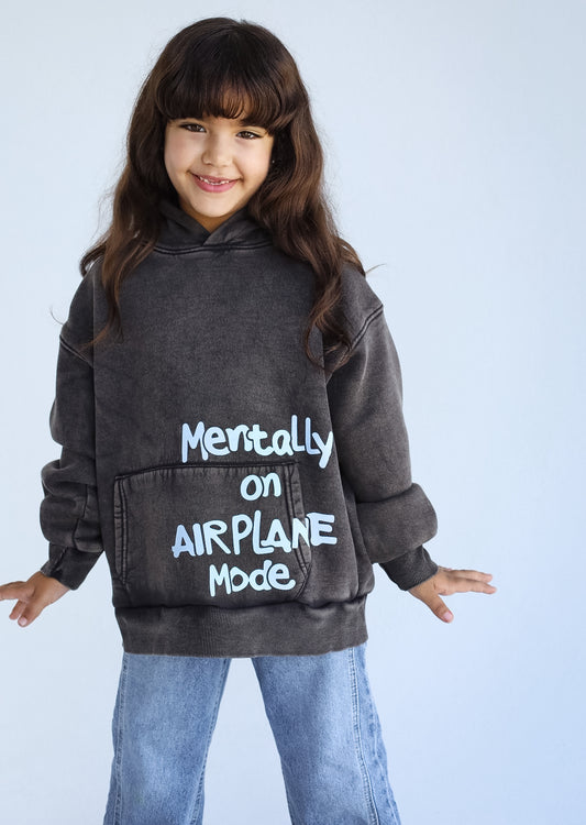 Airplane Mode Brown Hoodie - Kids