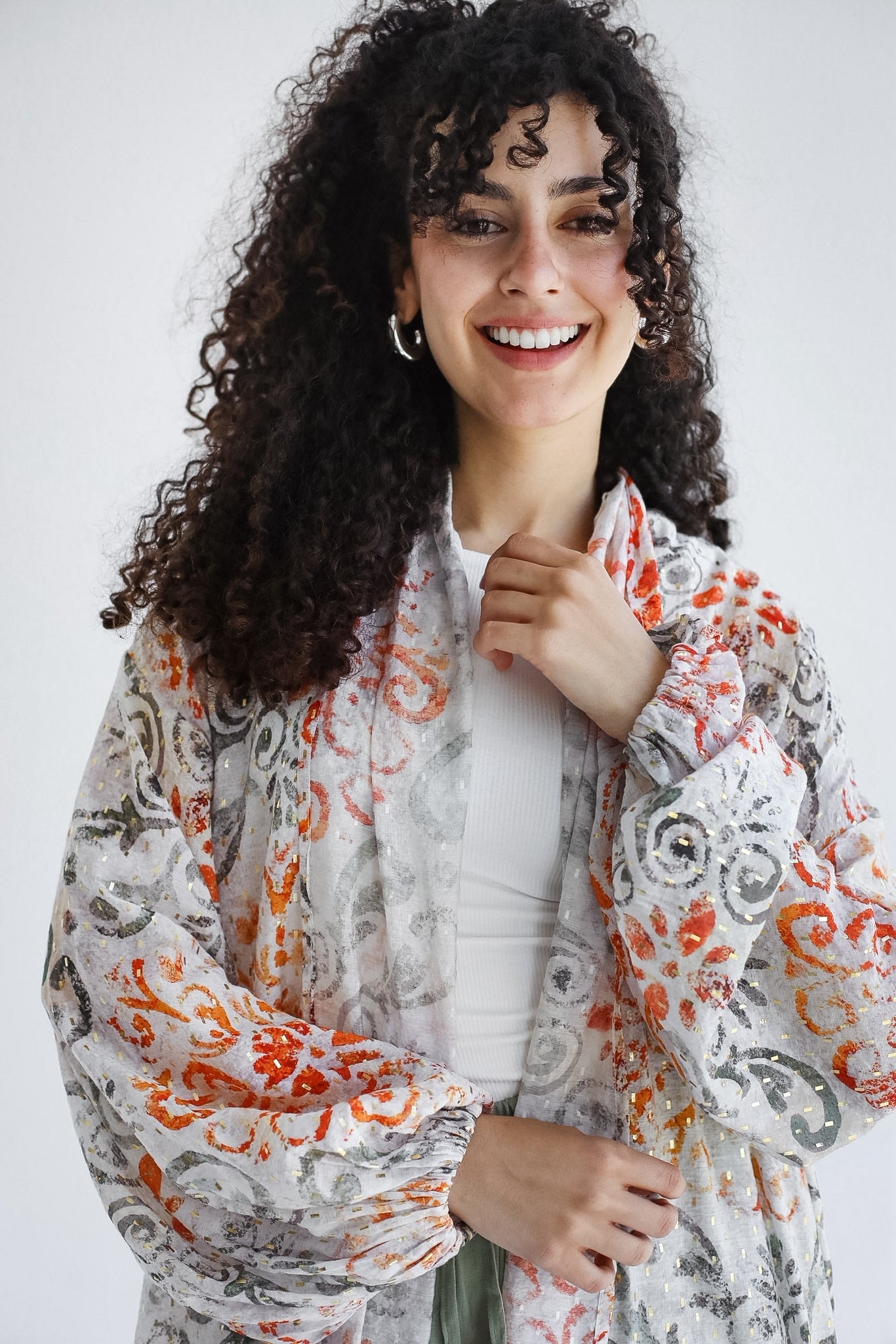 Seaside Kimono- Olive Orange