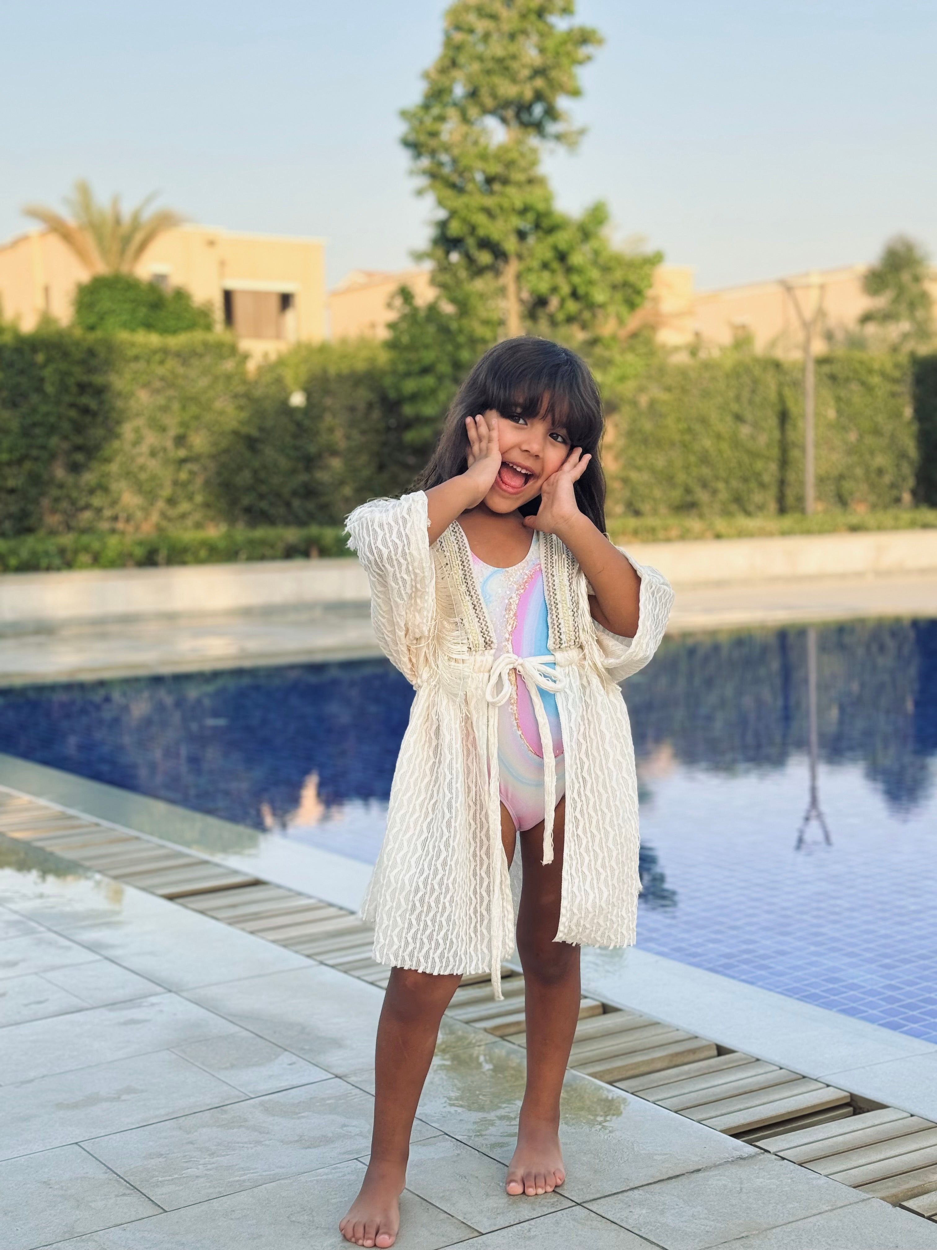 White Fringes Coverup/Kimono