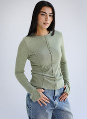 Stitched Olive Tank top - Adults