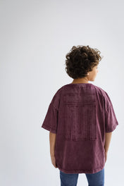 Burgundy Crew Tshirt- Kids