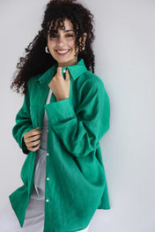 The Essential Linen Green Shirt- Adults