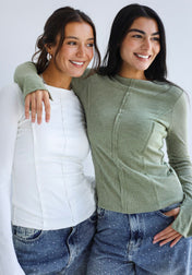 Stitched Olive Tank top - Adults