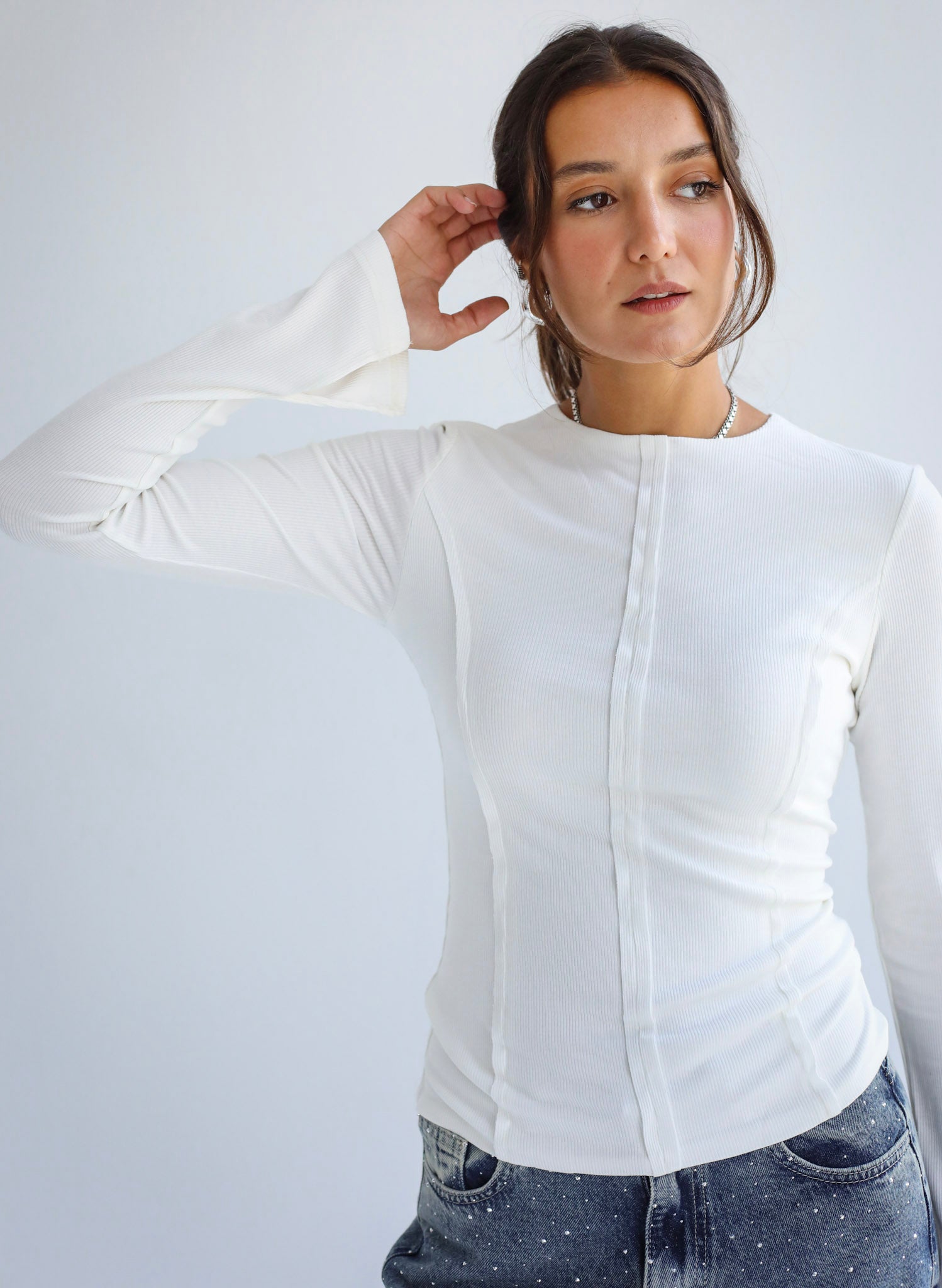 Stitched White Tank top - Adults