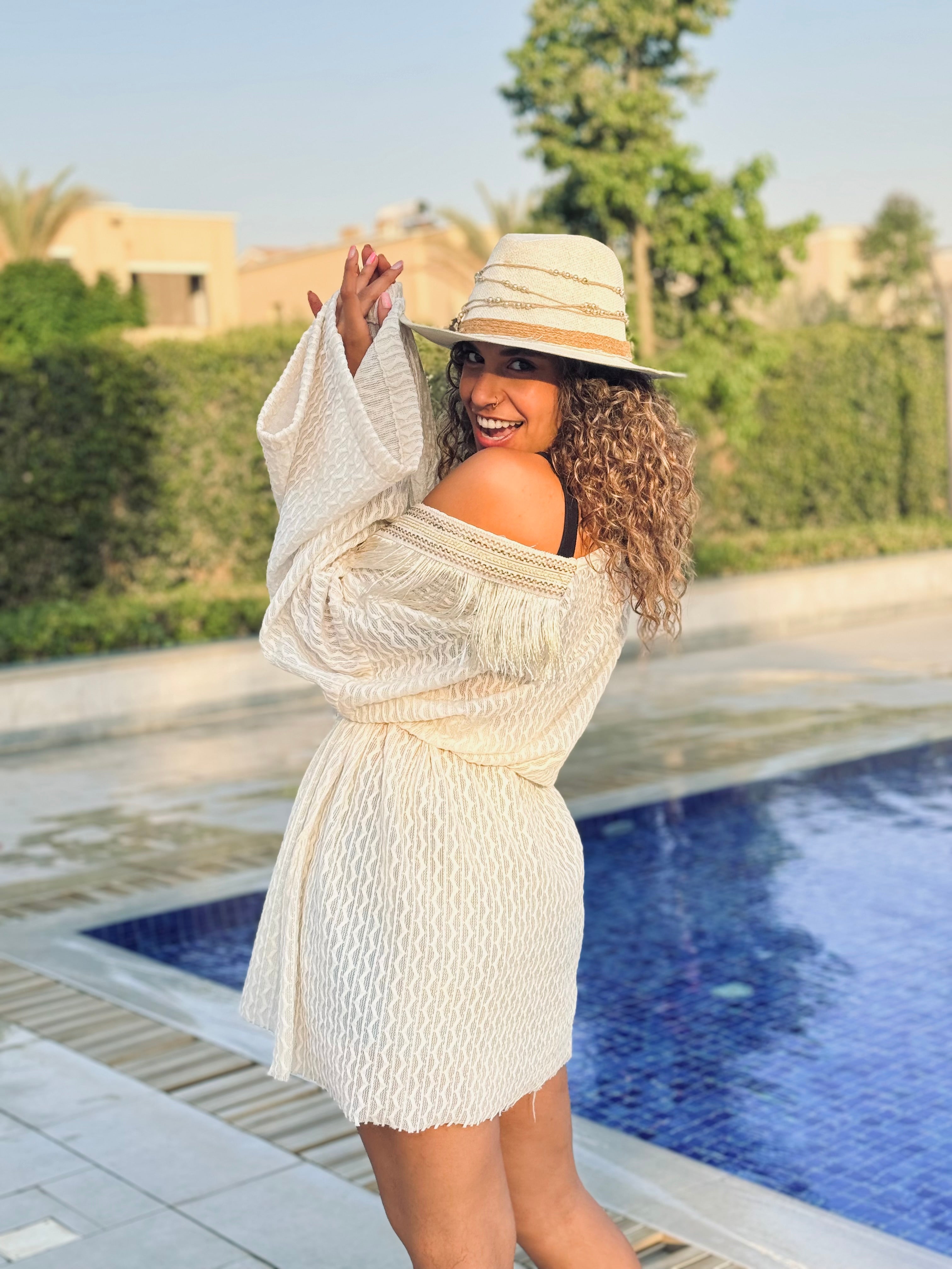 White Fringes Coverup/Kimono