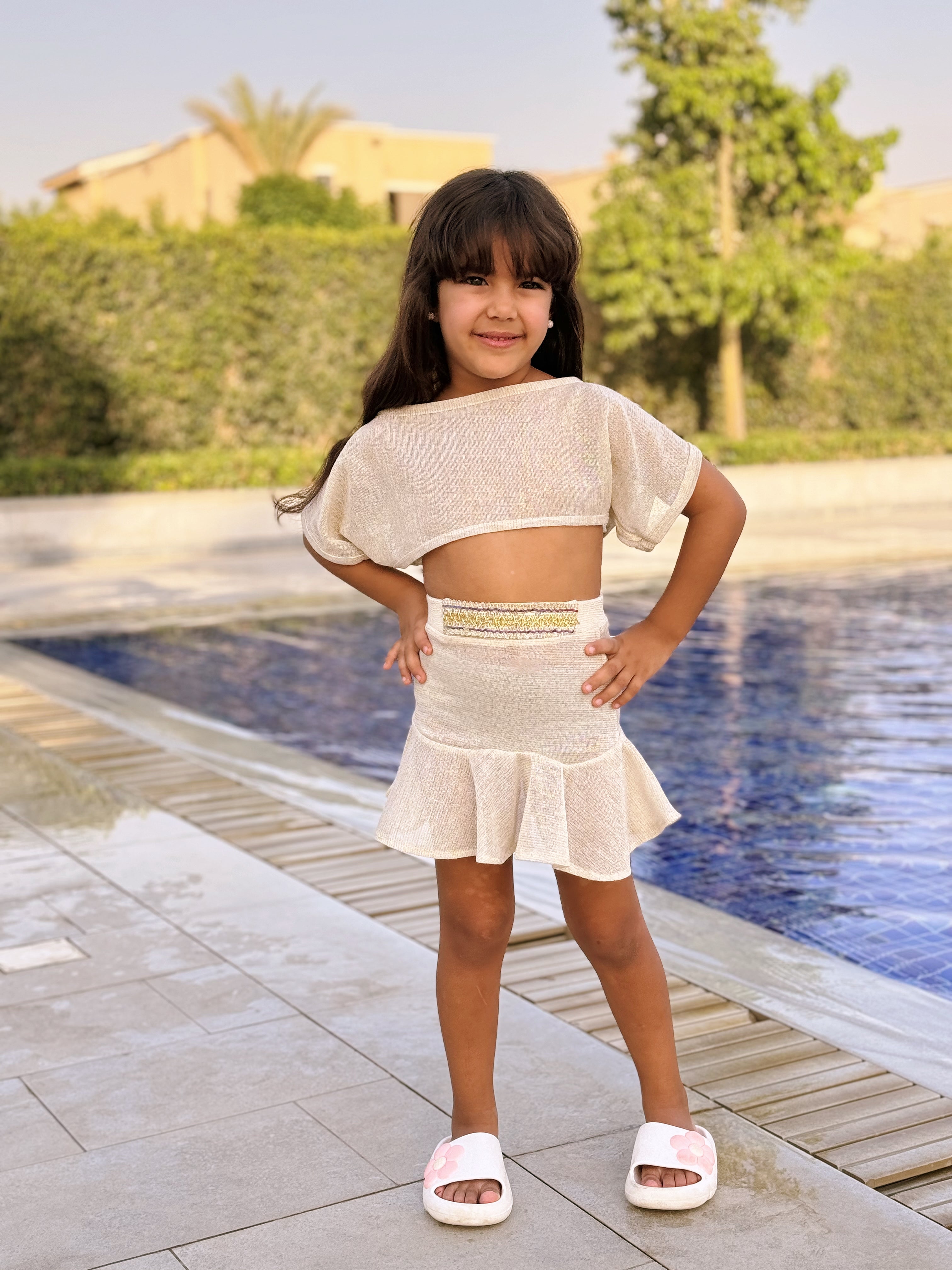 Gold Shimmery Coverup/Set