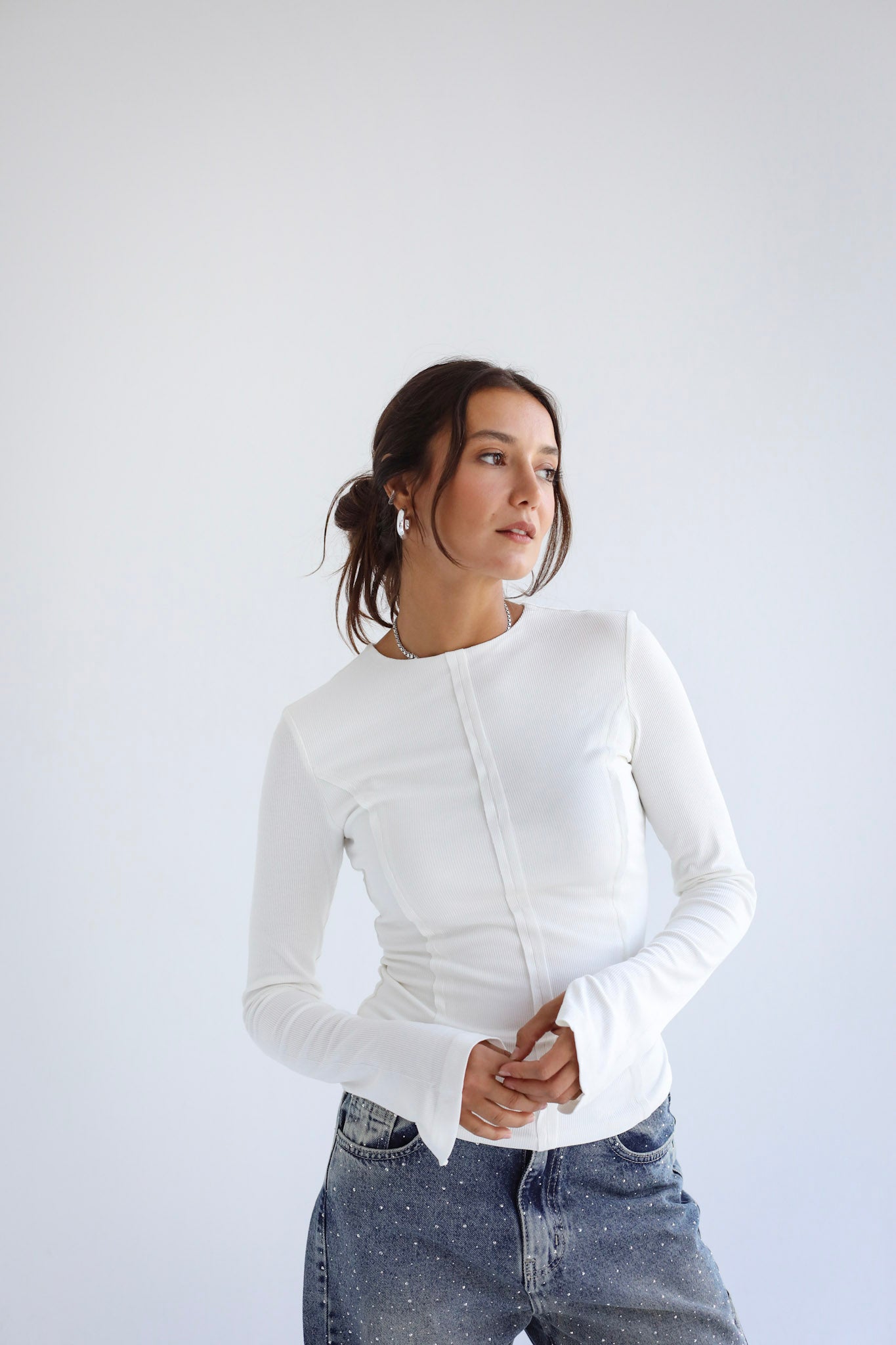 Stitched White Tank top - Adults