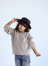 Cable Sweater Oatmeal - Kids