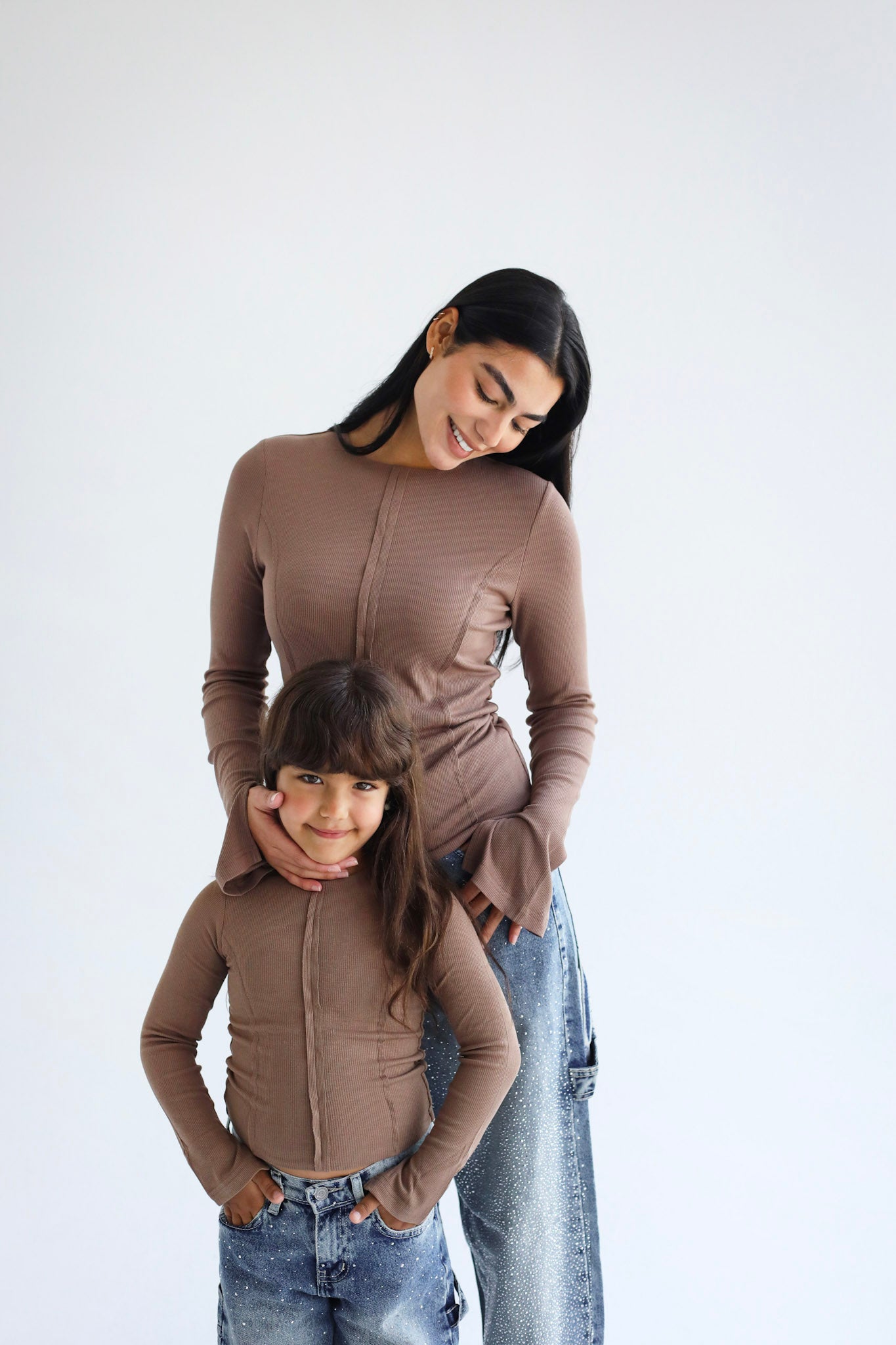 Stitched Brown Tank top - Kids