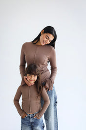 Stitched Brown Tank top - Kids