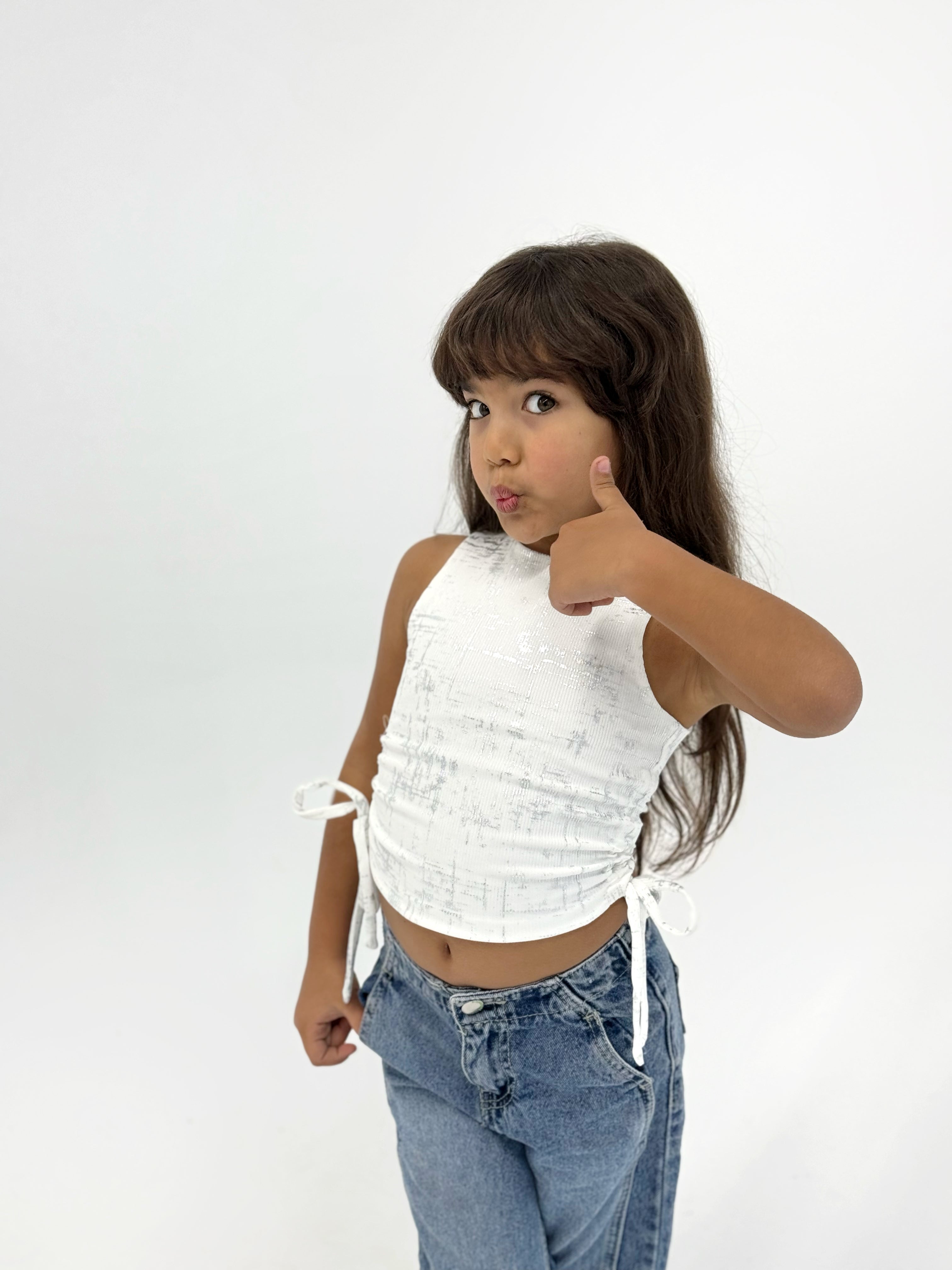 Adjustable Gilded Tank Top White - Kids