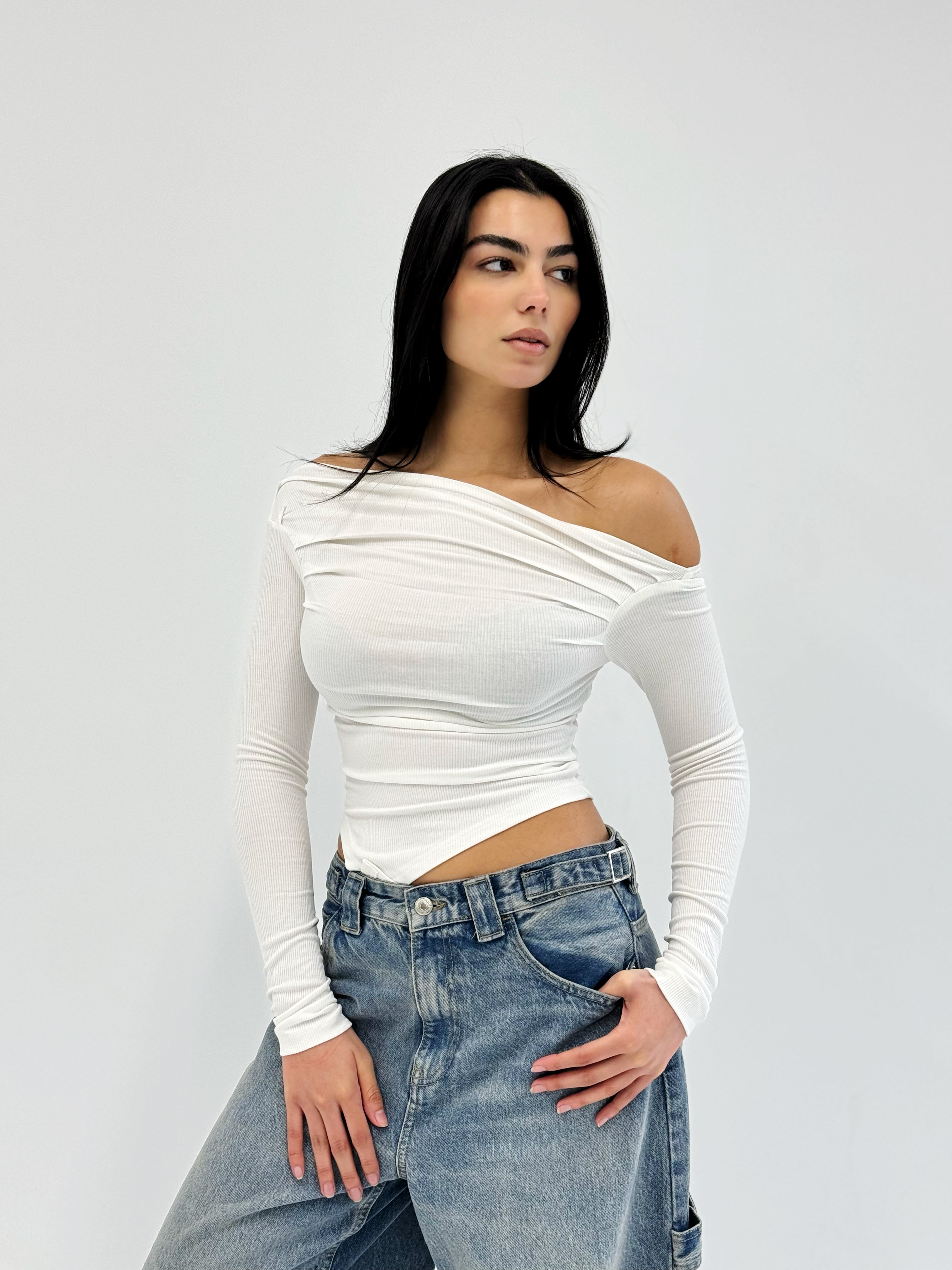 Shoulder Tank Top White - Adults