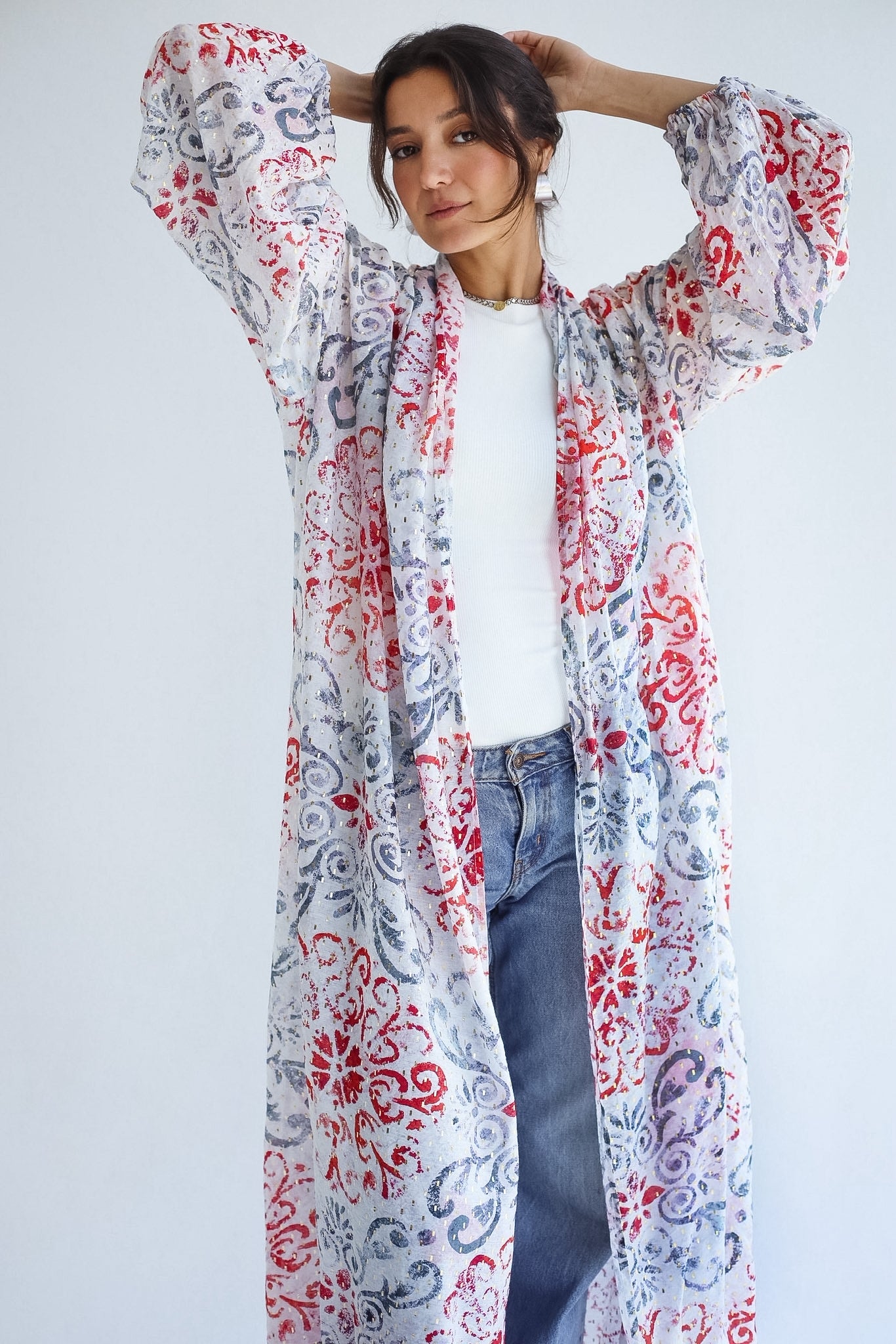 Seaside Kimono- Brick Teal