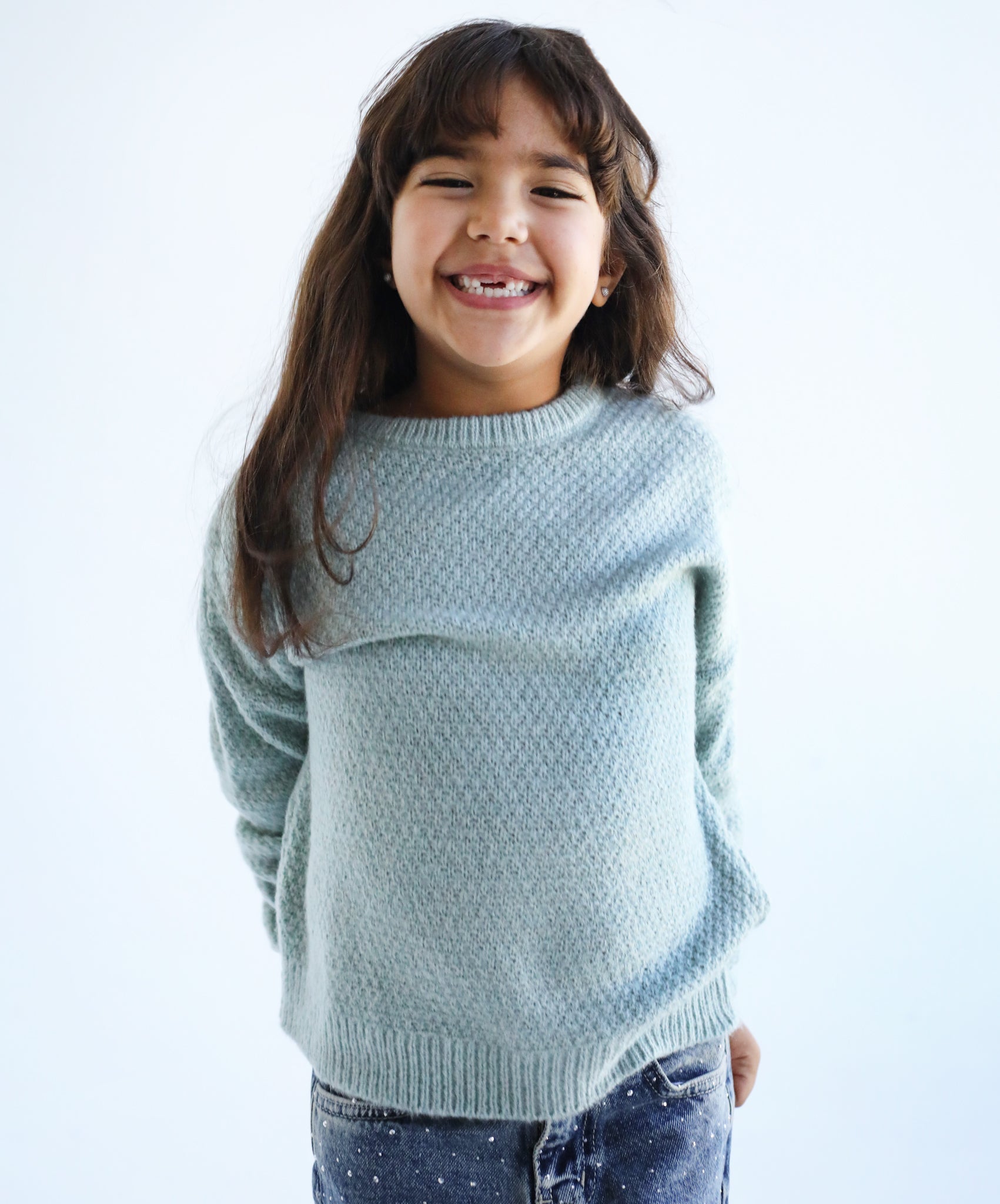 Mint Knit Sweater - Kids