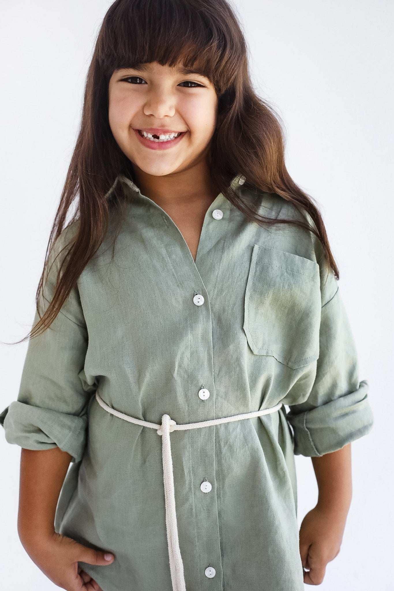 Tamaa Edit Olive shirt Dress- kids
