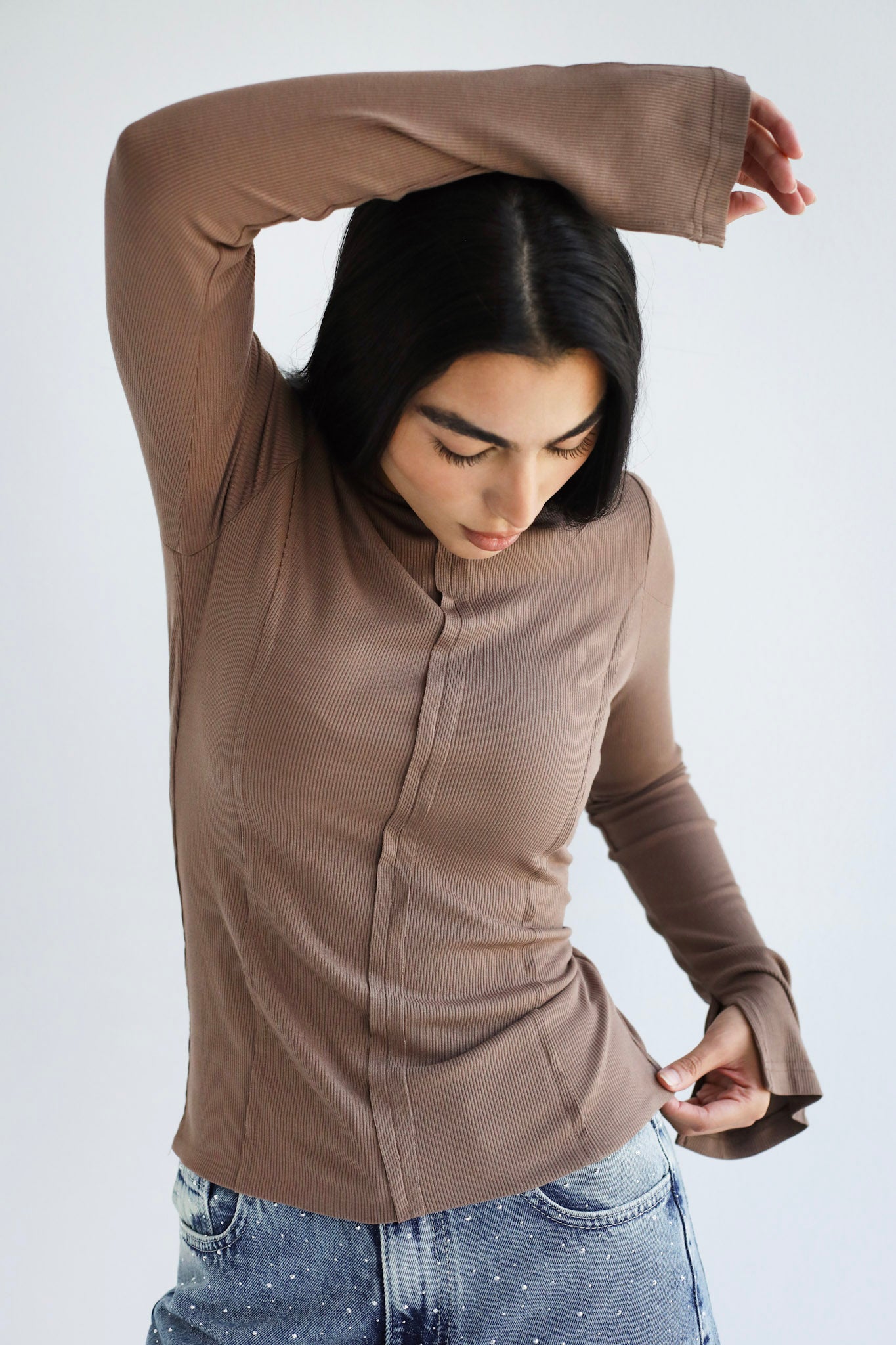 Stitched Brown Tank top - Adults