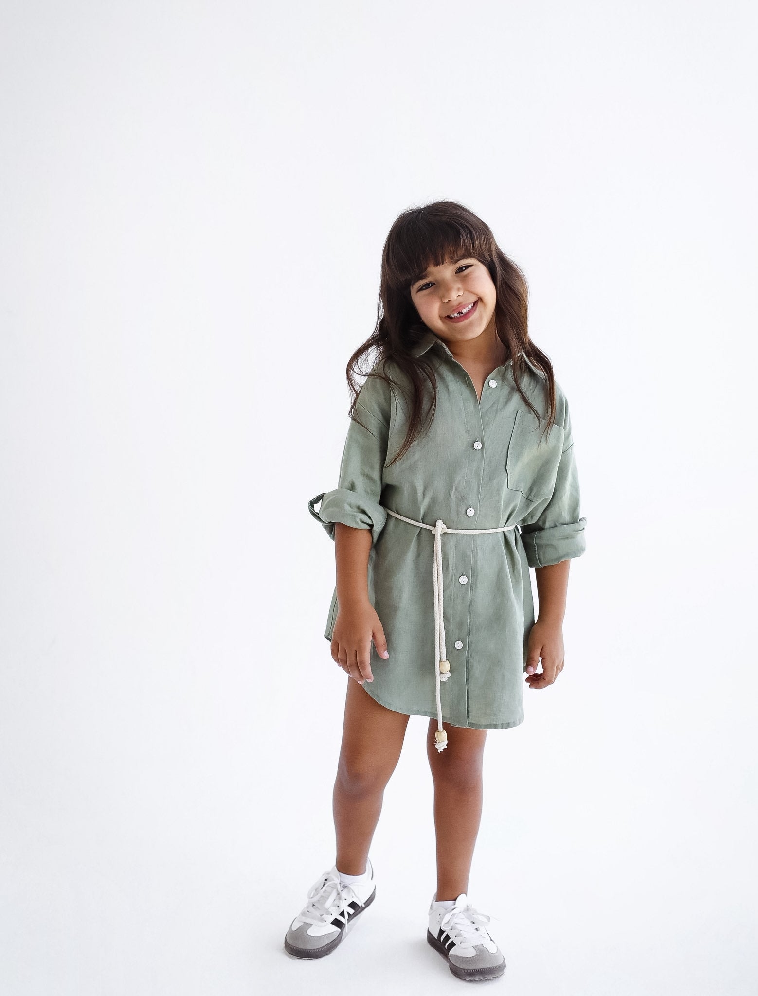 Tamaa Edit Olive shirt Dress- kids