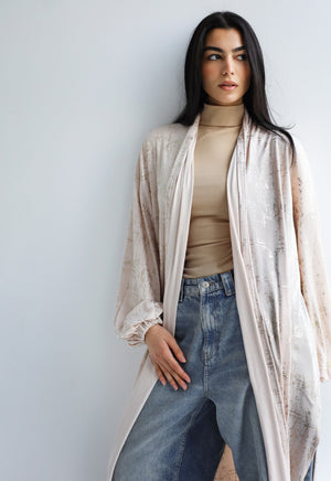 Skye Gilded Beige Kimono - Adults