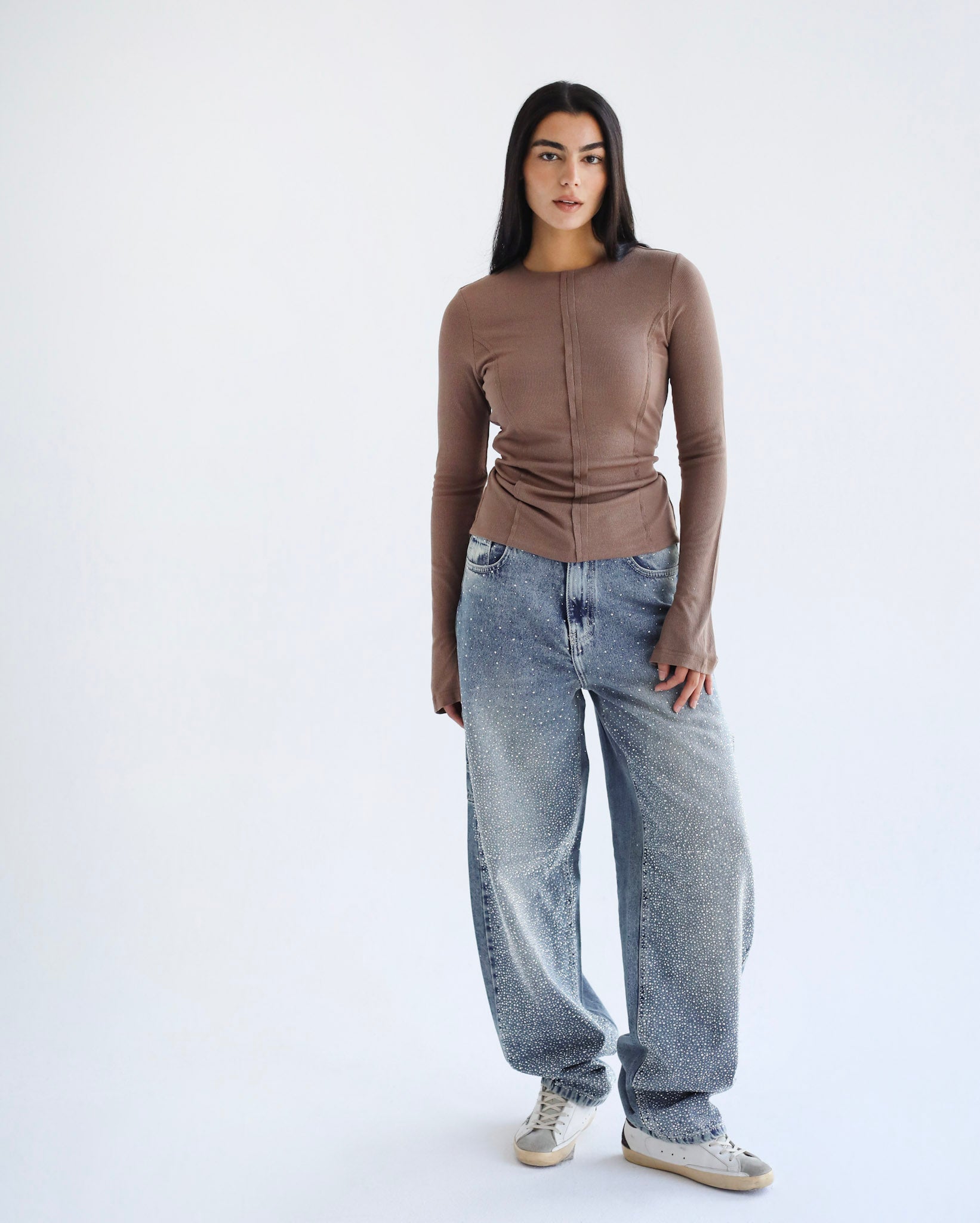 Stitched Brown Tank top - Adults