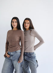 Stitched Brown Tank top - Adults