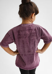 Burgundy Crew Tshirt- Kids