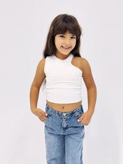 Cutout Tank Top White - Kids