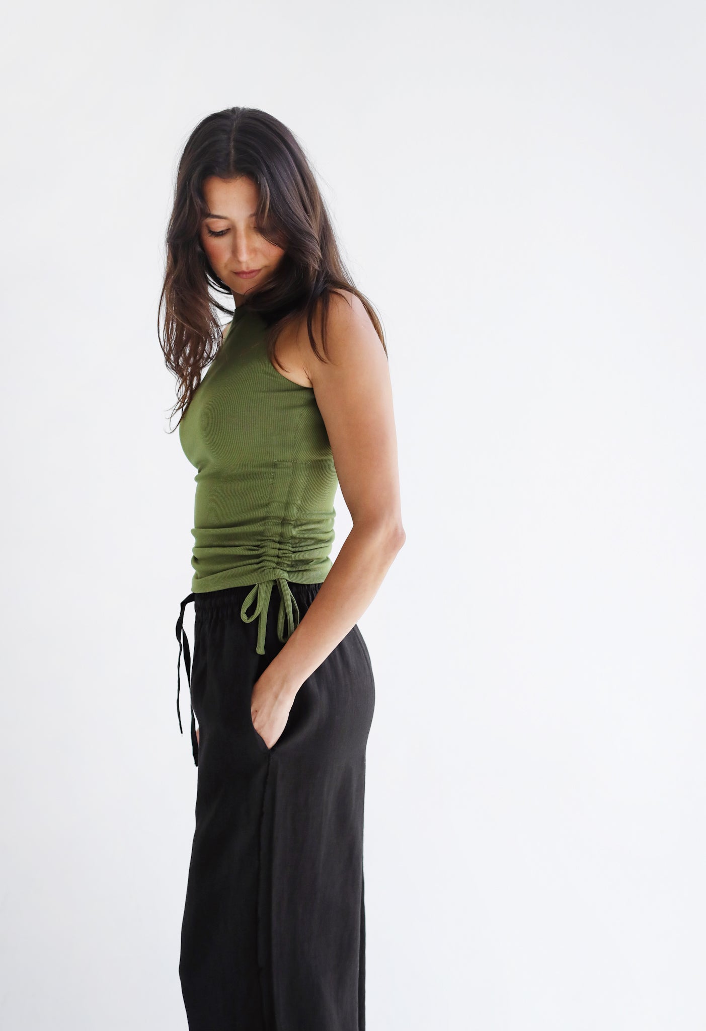 Adjustable Tank Top Olive- Adults