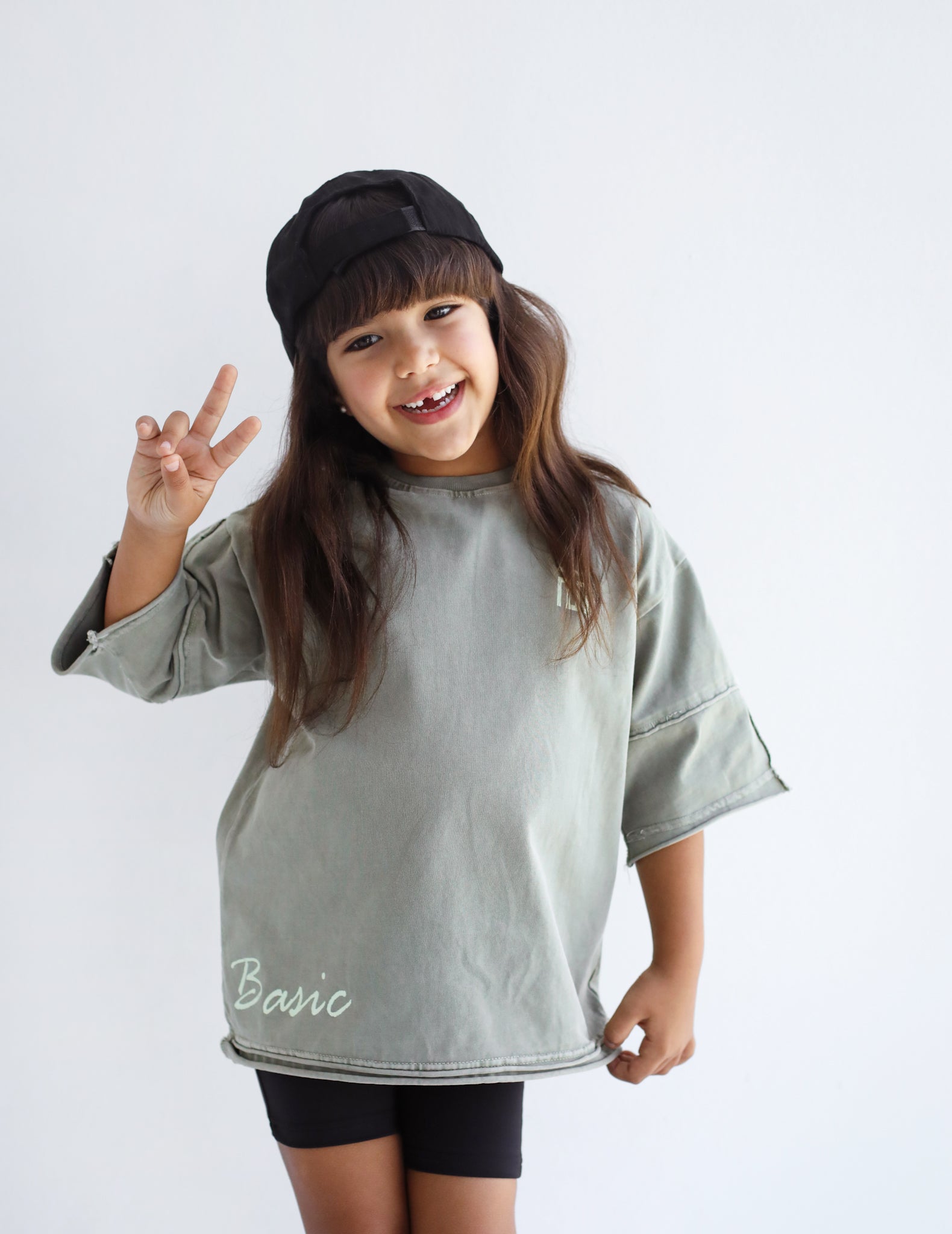 Not So Basic Tshirt-Sage Green-Kids