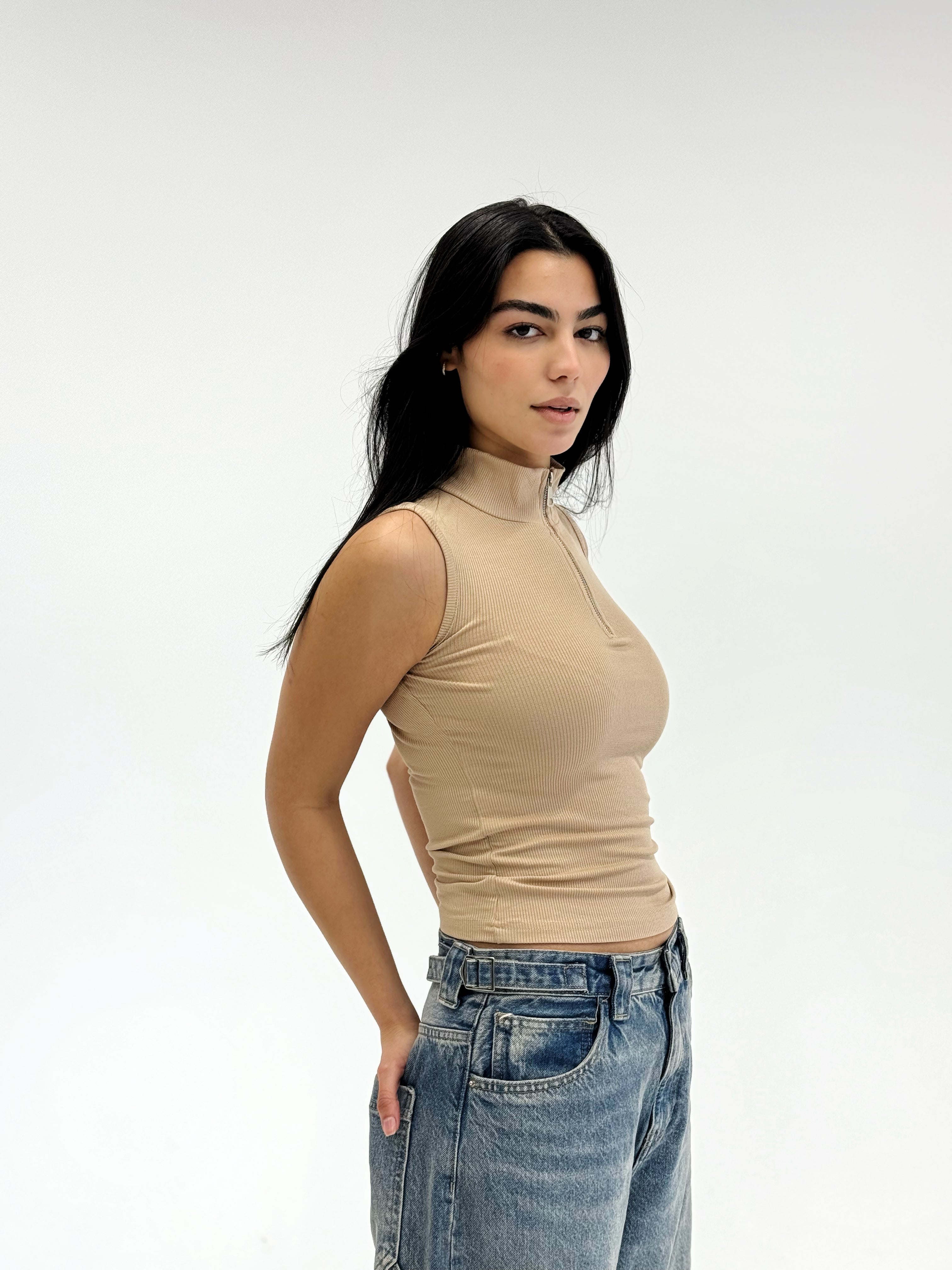 Zipit Tank Top Beige - Adults