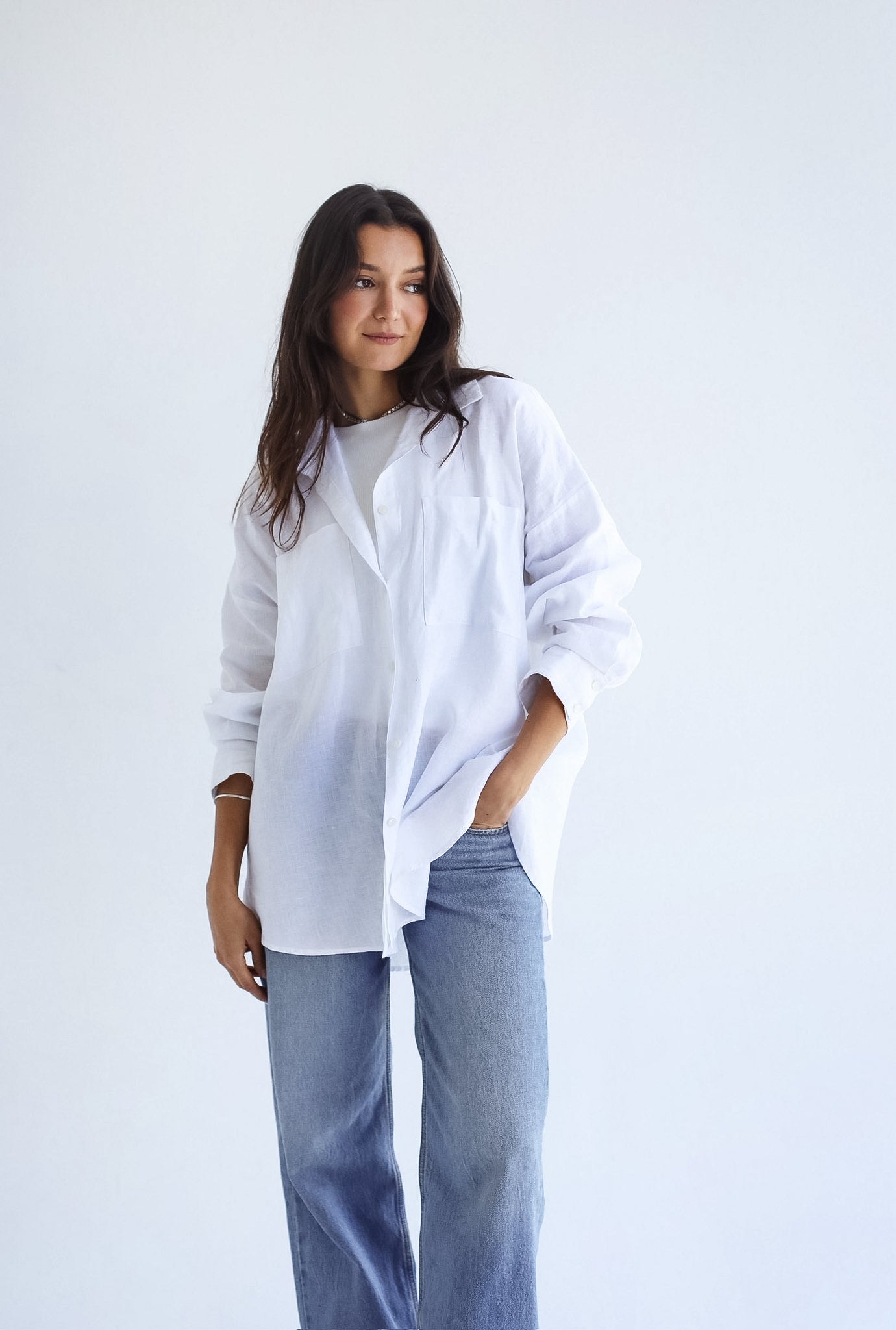 The Essential linen White Shirt - Adults