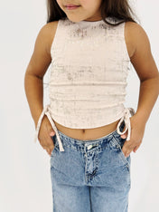 Adjustable Gilded Tank Top Beige - Kids