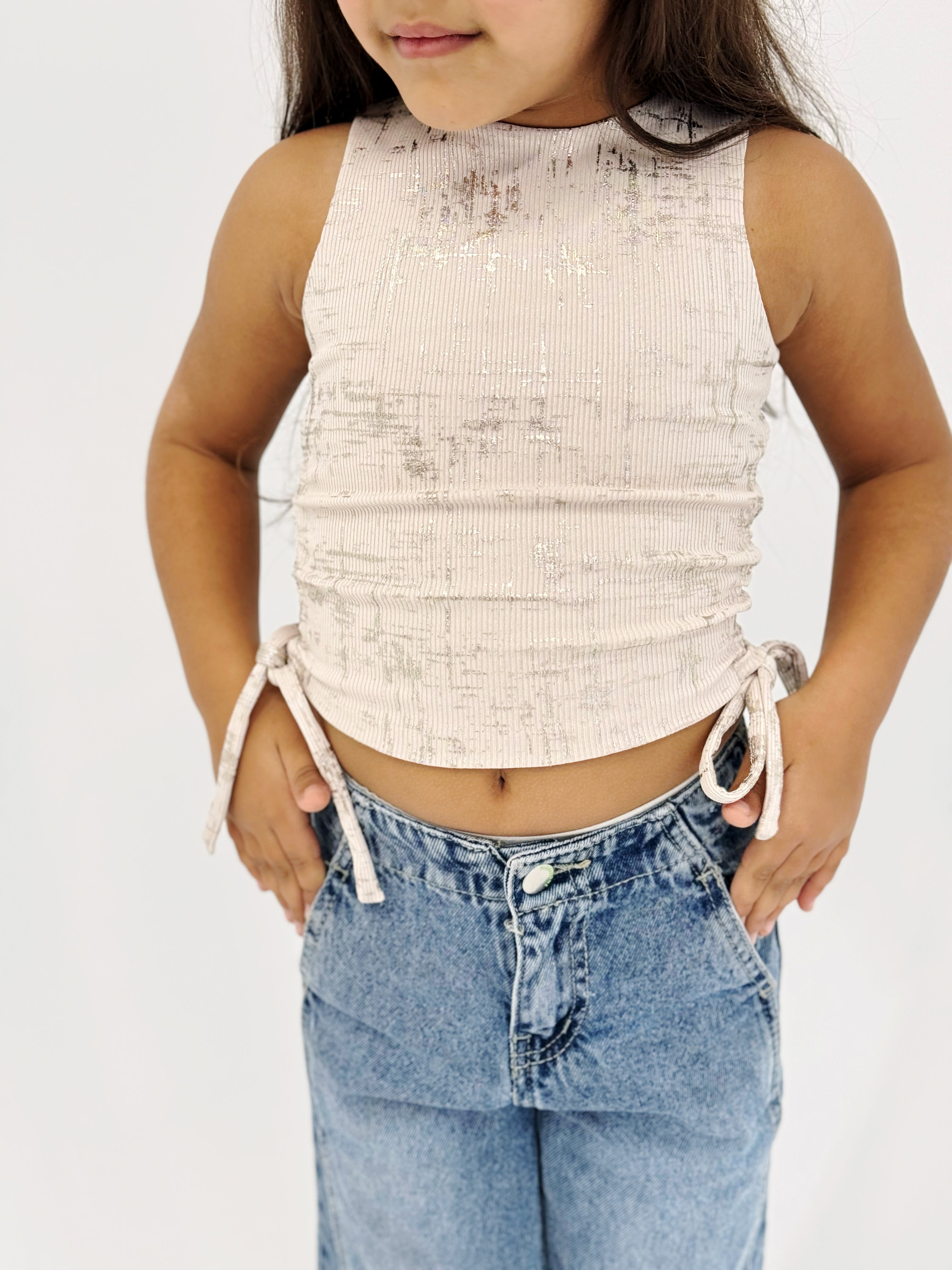 Adjustable Gilded Tank Top Beige - Kids