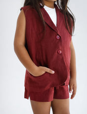 Settle In Edit Burgundy Set- Kids