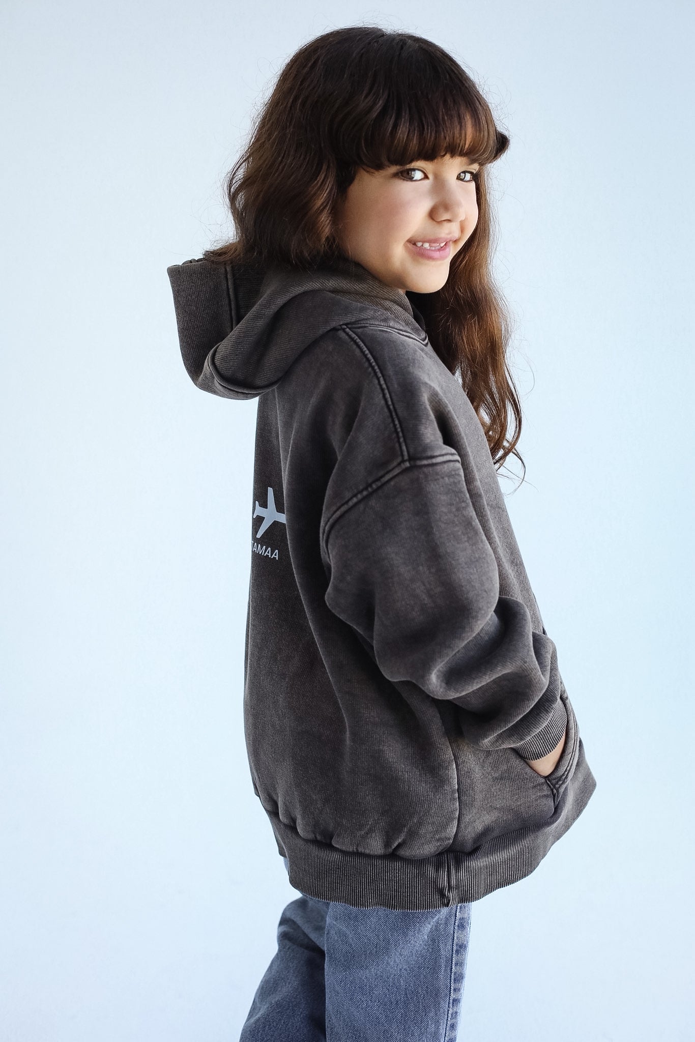 Airplane Mode Brown Hoodie - Kids