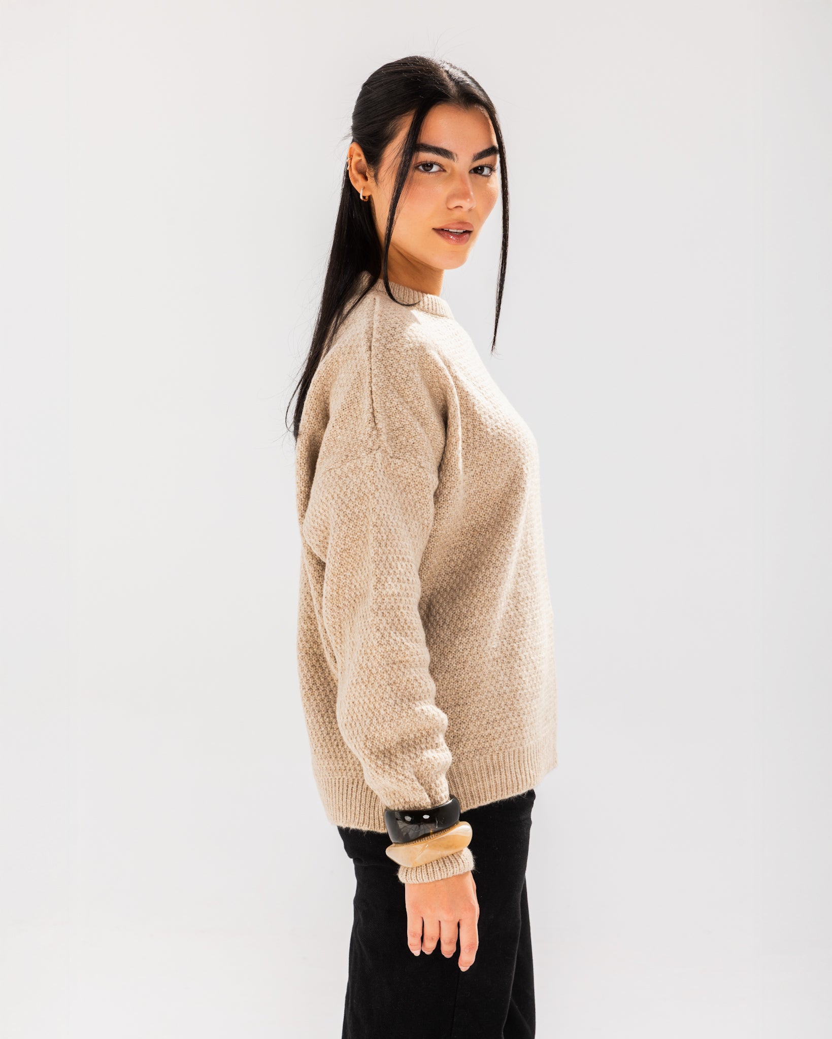 Oatmeal Knit Sweater - Adults