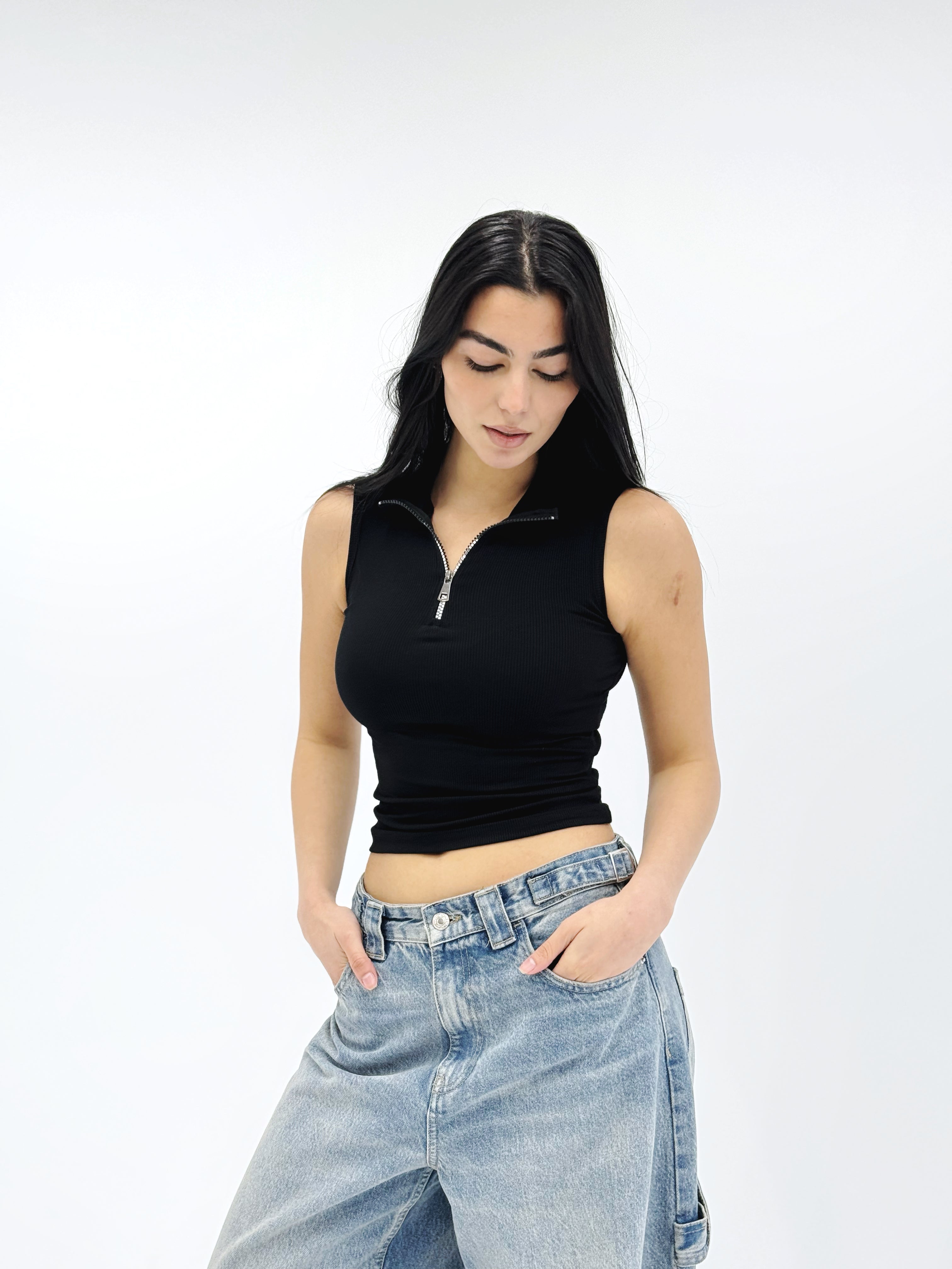 Zipit Tank Top Black- Adults