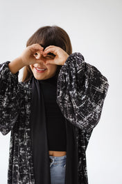 Skye Gilded Black Kimono - Kids