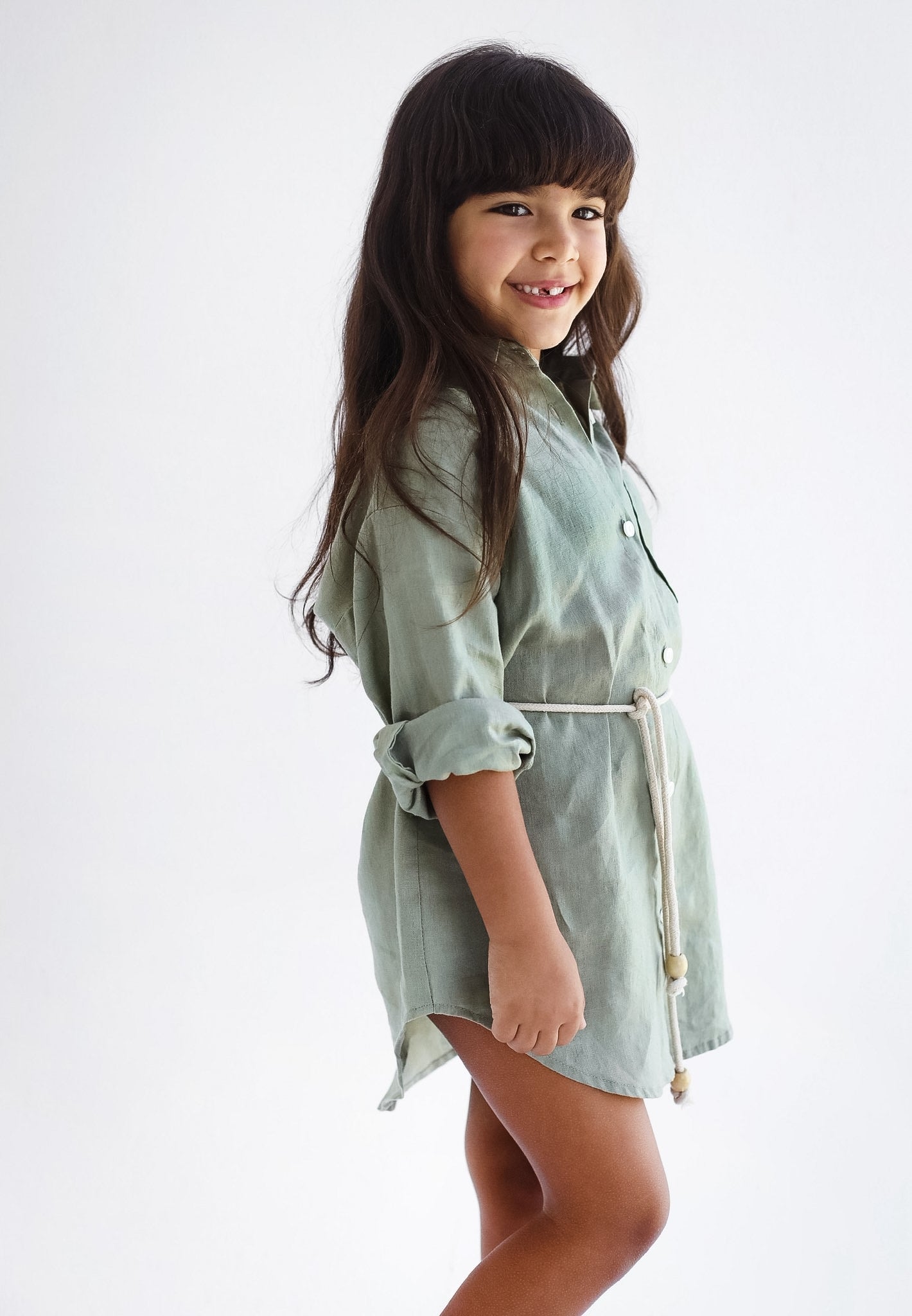 Tamaa Edit Olive shirt Dress- kids