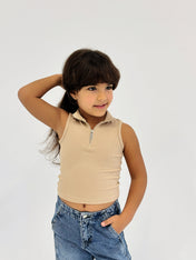 Zipit Tank Top Beige - Kids