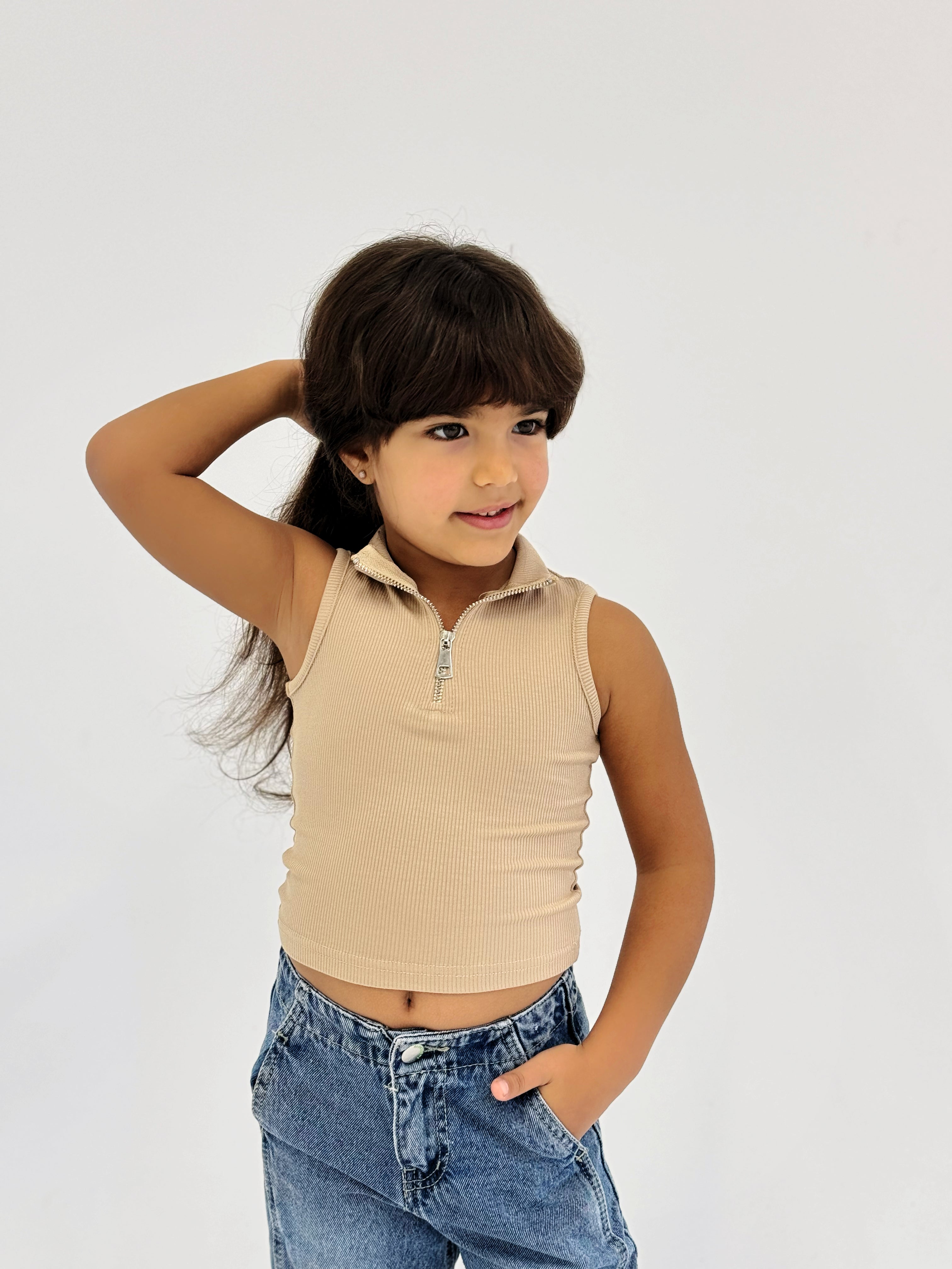 Zipit Tank Top Beige - Kids