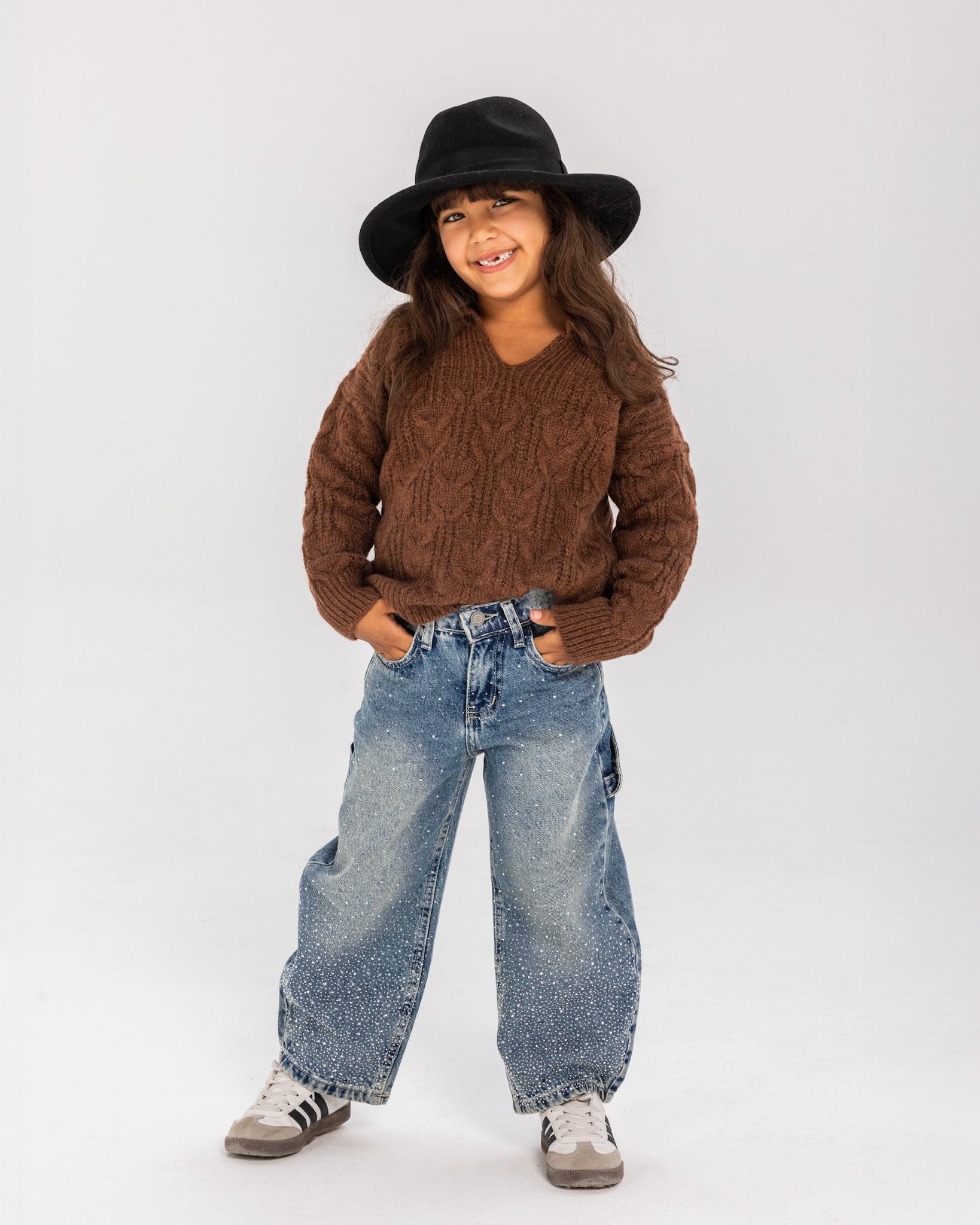 Cable Sweater Brown - Kids