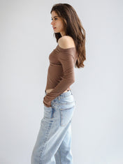 Shoulder Tank Top Brown - Adults