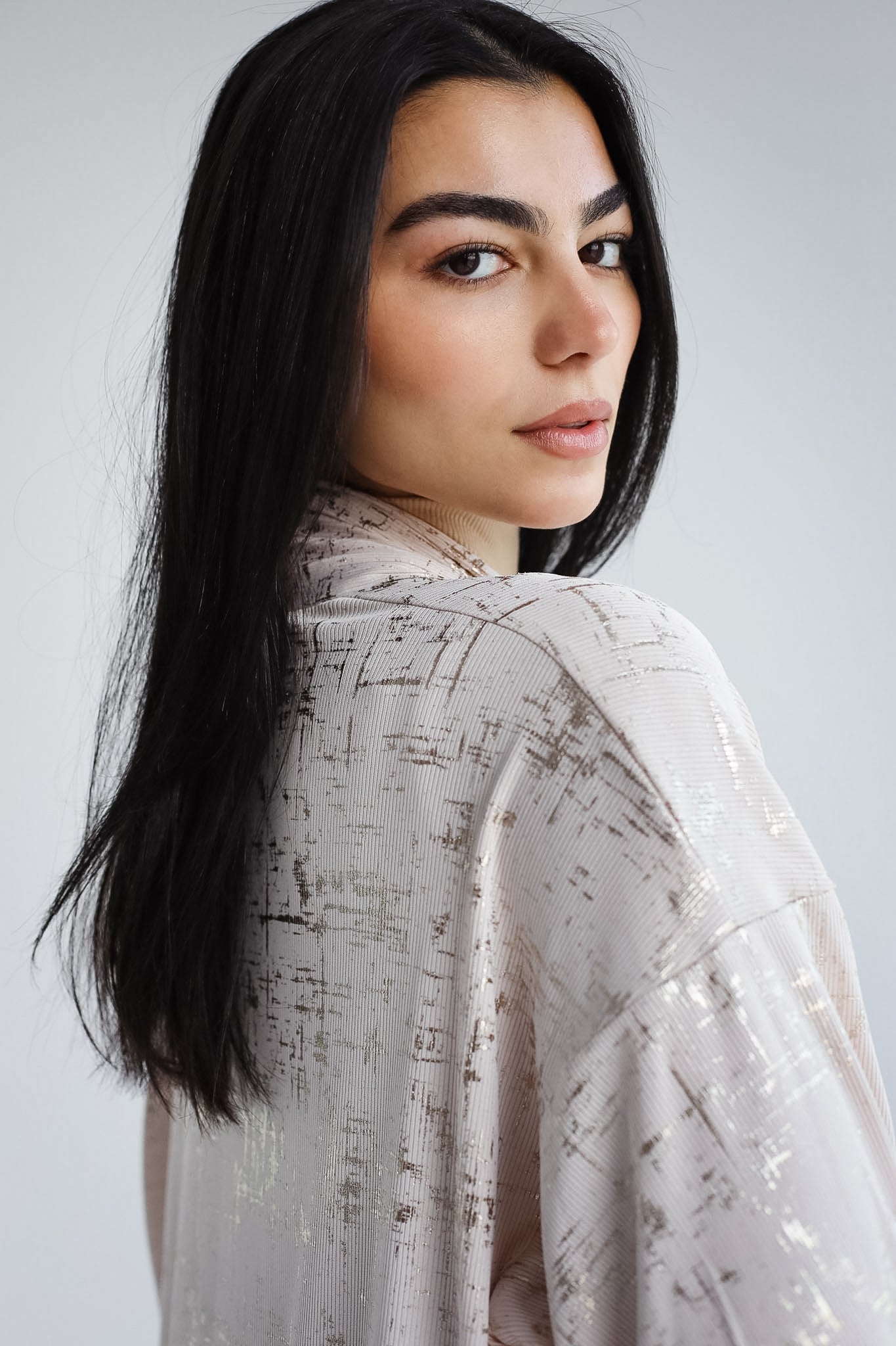 Skye Gilded Beige Kimono - Adults