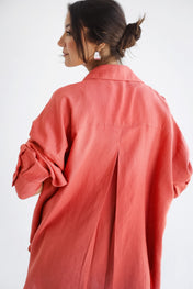 The Essential Orange Linen Shirt-Adult